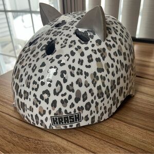 Kids Leopard Print Helmet with Ears